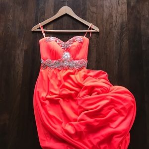 My Michelle A-line Coral Prom Dress