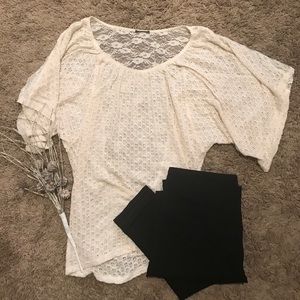 Lace cream sweater