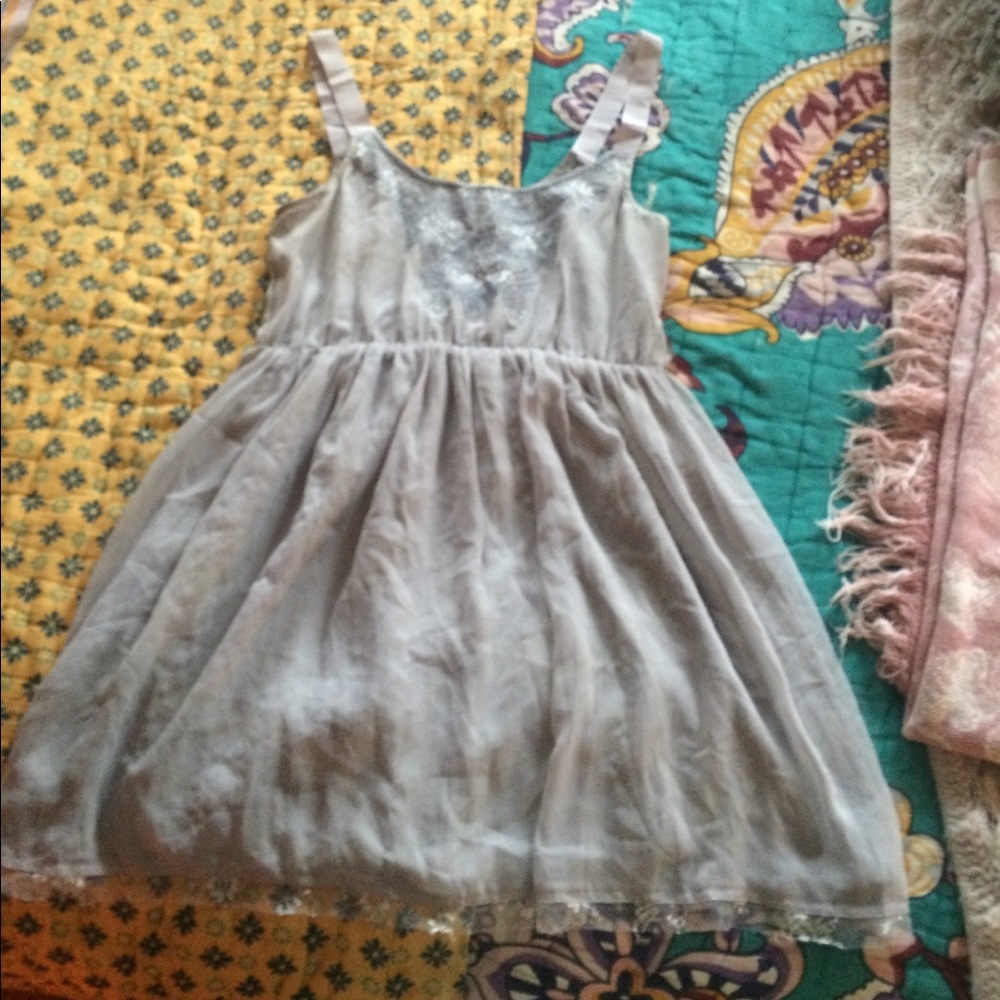 Ice blue silk-like 100% polyester dress