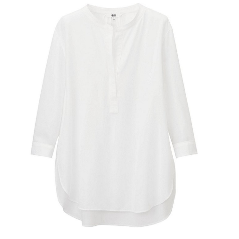 NWT RAYON 3/4 SLEEVE BLOUSE BLACK-S / WHITE-M