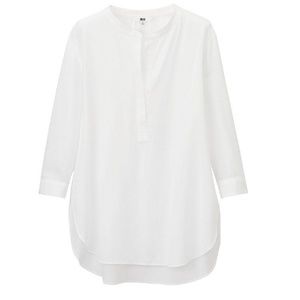 NWT RAYON 3/4 SLEEVE BLOUSE BLACK-S / WHITE-M