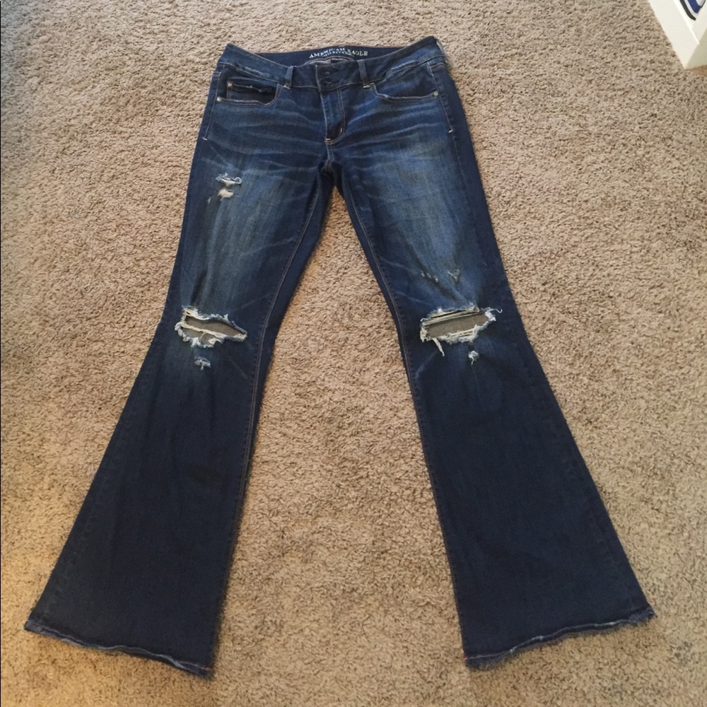 American Eagle Artist Flare Distressed Jeans