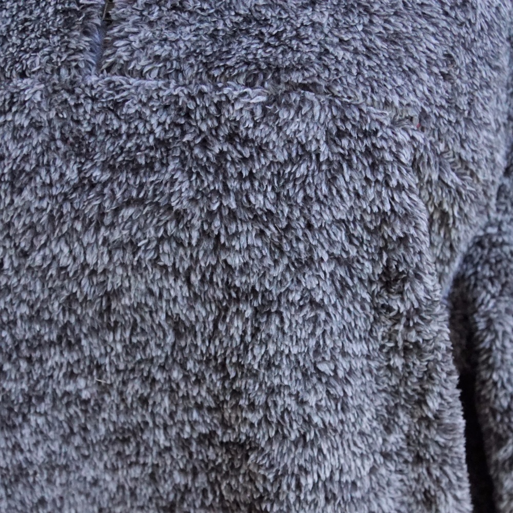 Plush Faux fur pullover jacket coat grey Winter - Picture 3 of 5