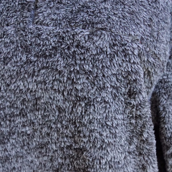 Plush Faux fur pullover jacket coat grey Winter - Picture 3 of 5