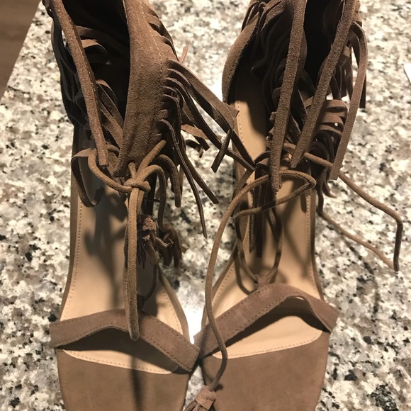 Tan Fringe Heels - Picture 2 of 3