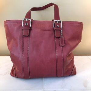 Vintage Coach Red Leather Tote