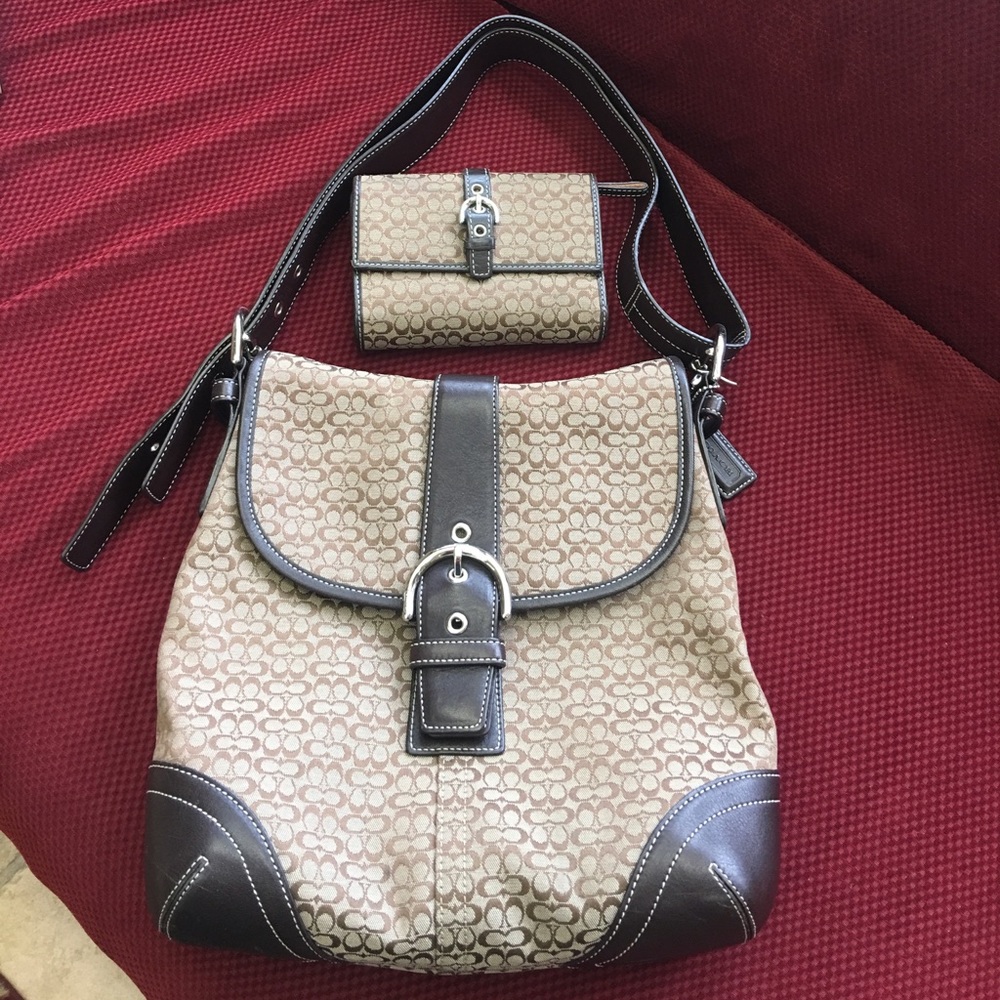 Coach bag with matching wallet