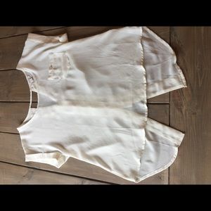 White silky shirt with button detail