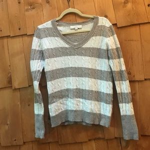 Loft Cream and tan sweater size medium