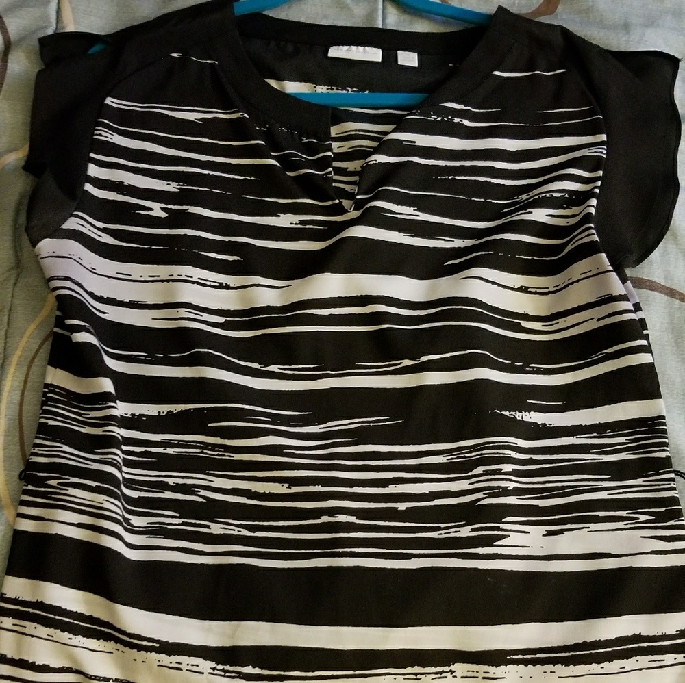 Black and White Blouse