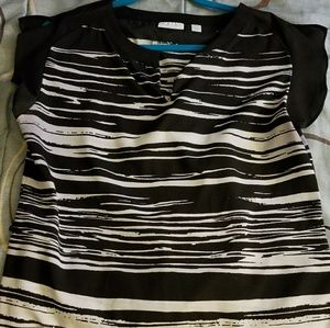 Black and White Blouse