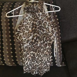 Cute sexy cheetah print blouse worn once .