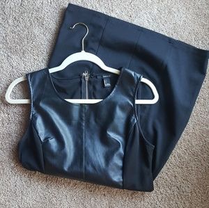 Black Faux Leather Dress By F21