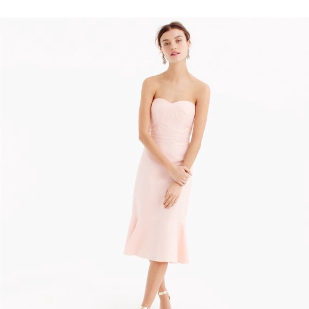 J.Crew Strapless ruffle-hem dress in faille