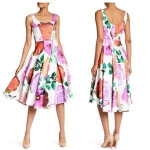 Pleated dress. Floral dress. Midi dress