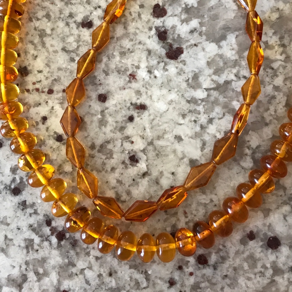 BALTIC AMBER  RARE 30” EXQUISITE AUTHENTIC GEMS HAND KNOTTED ON SILK CORD
