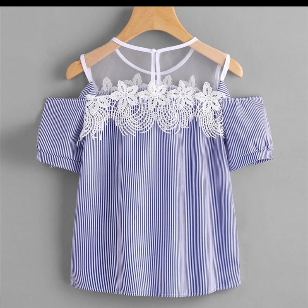 New Style Women Blouse Short Sleeve Off Shoulder L