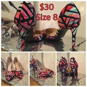 🌺Black multi-colored Heels🌺