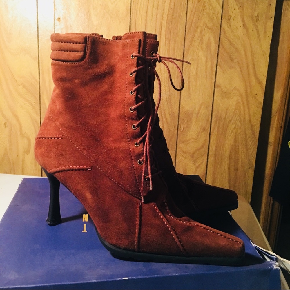 Suede Lace Up Ankle Boots