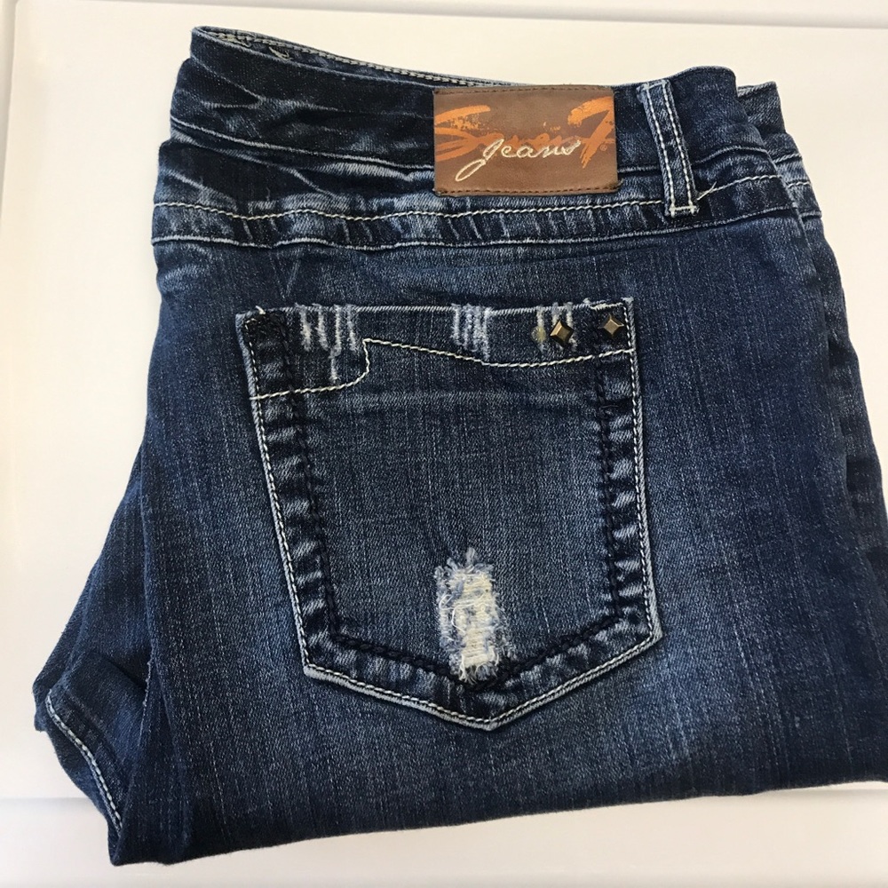 EUC Distressed bootcut jeans