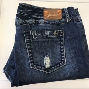 EUC Distressed bootcut jeans
