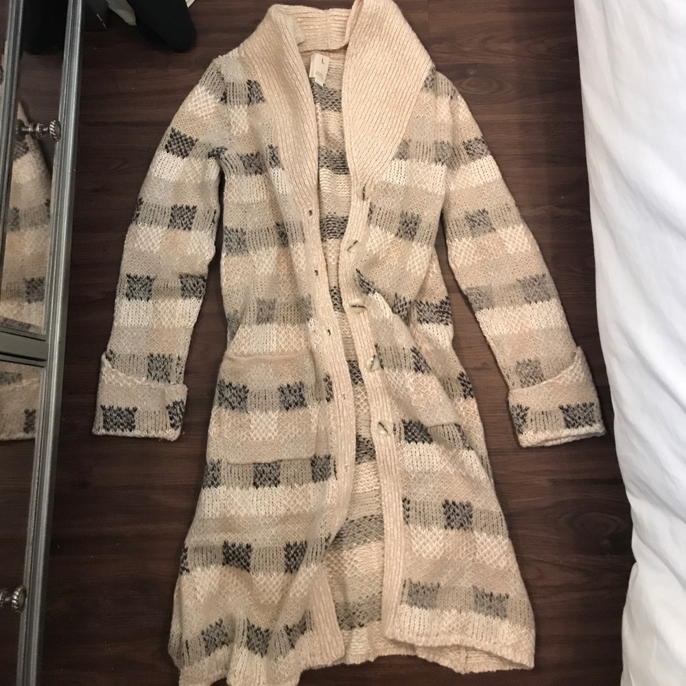 ANTHROPOLOGIE Long Cotton Wool Cardigan