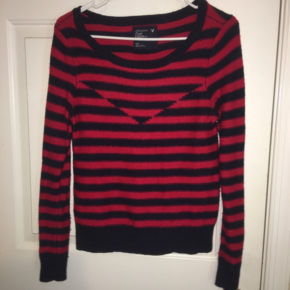 Navy and red stripped sweater