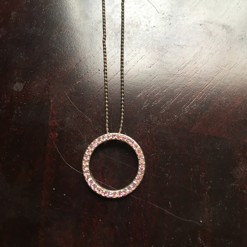 Pink ice circle necklace