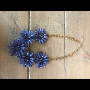 Blue floral statement necklace