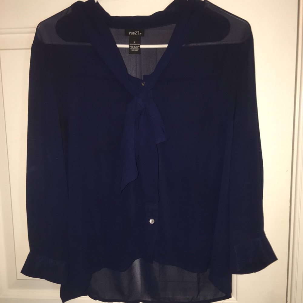 Classic silk navy blouse