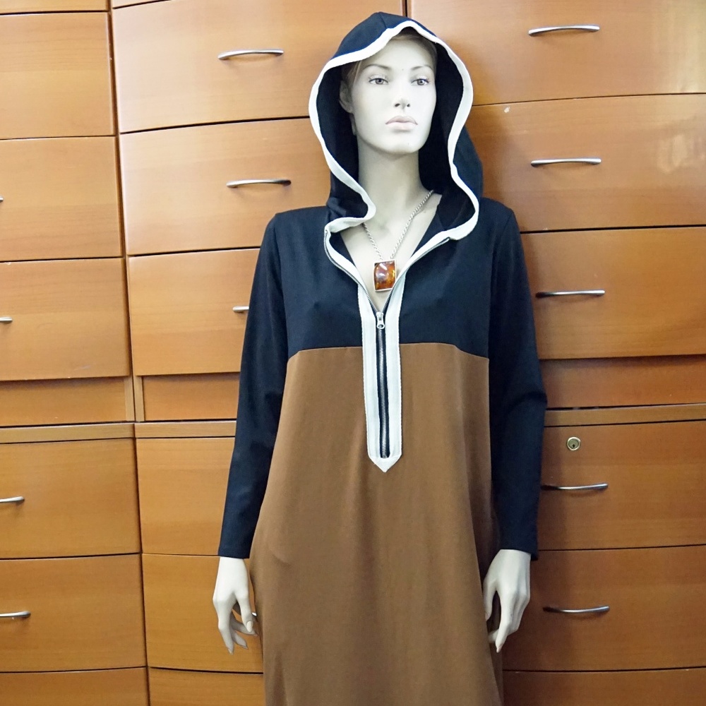 HOODIE LONG DRESS POCKET MADE IN EUROPE