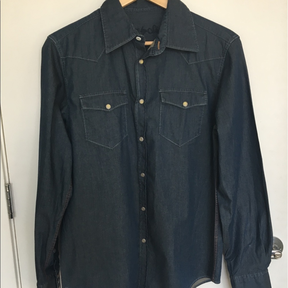 Jeans/Dark Blue Button Down T shirt