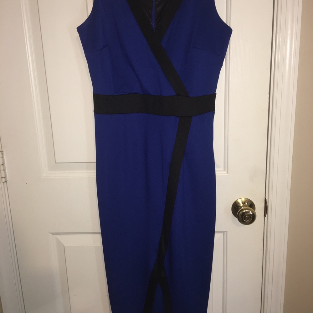 Royal blue and black dress perfect to wear to work