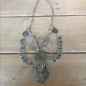 Silver Chain statement necklace