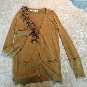 Mustard colored anthropologie cardigan !