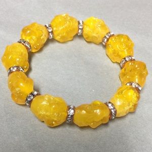 New Yellow Buddha Head Stretch Bracelet