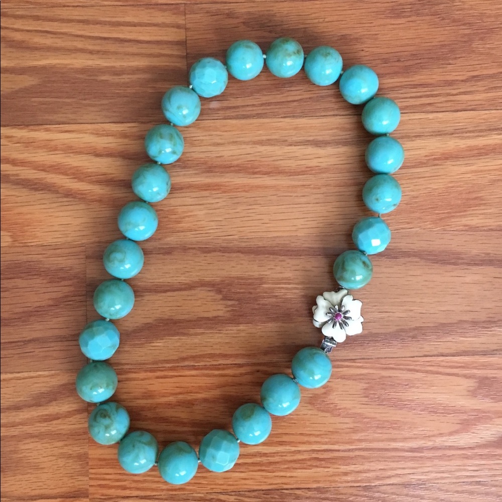 Stella and Dot Turquoise with Flower Necklace