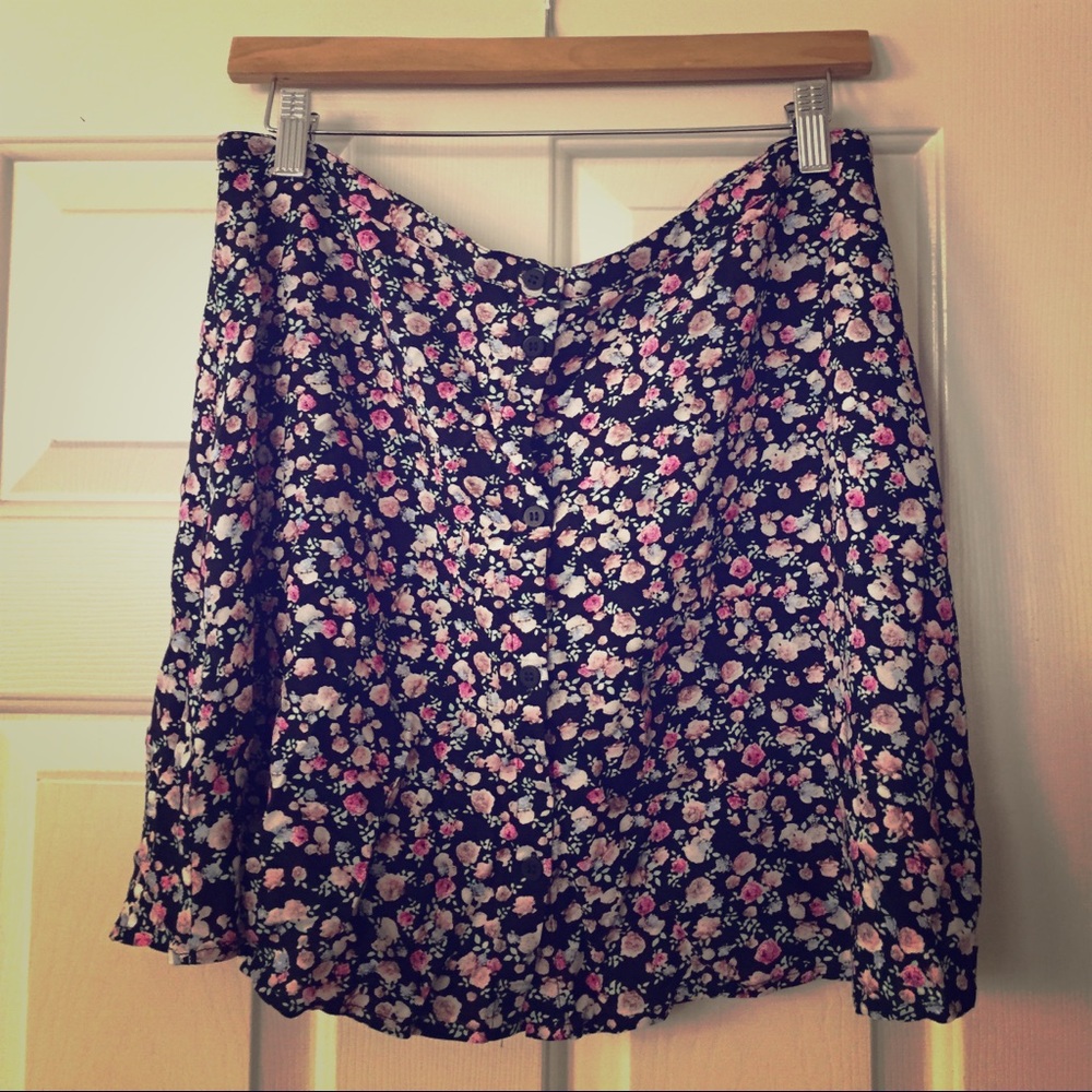 H&M Divided Floral Multicolor Skirt Size 12