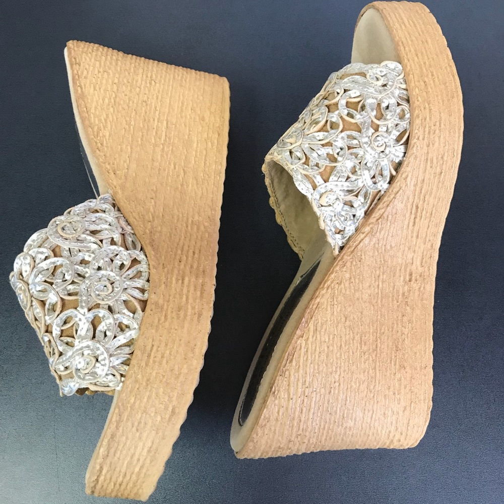 Sbicca silver wedges