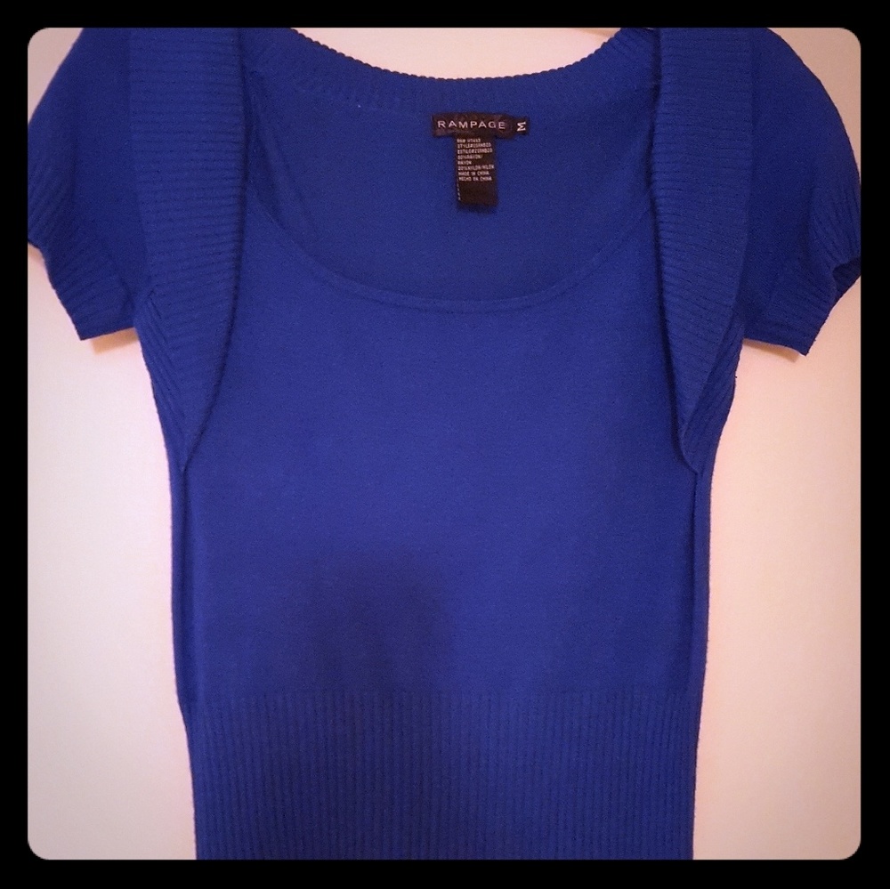 Beautiful royal blue short sleeve sweater