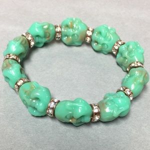 New Blue Buddha Head Stretch Bracelet