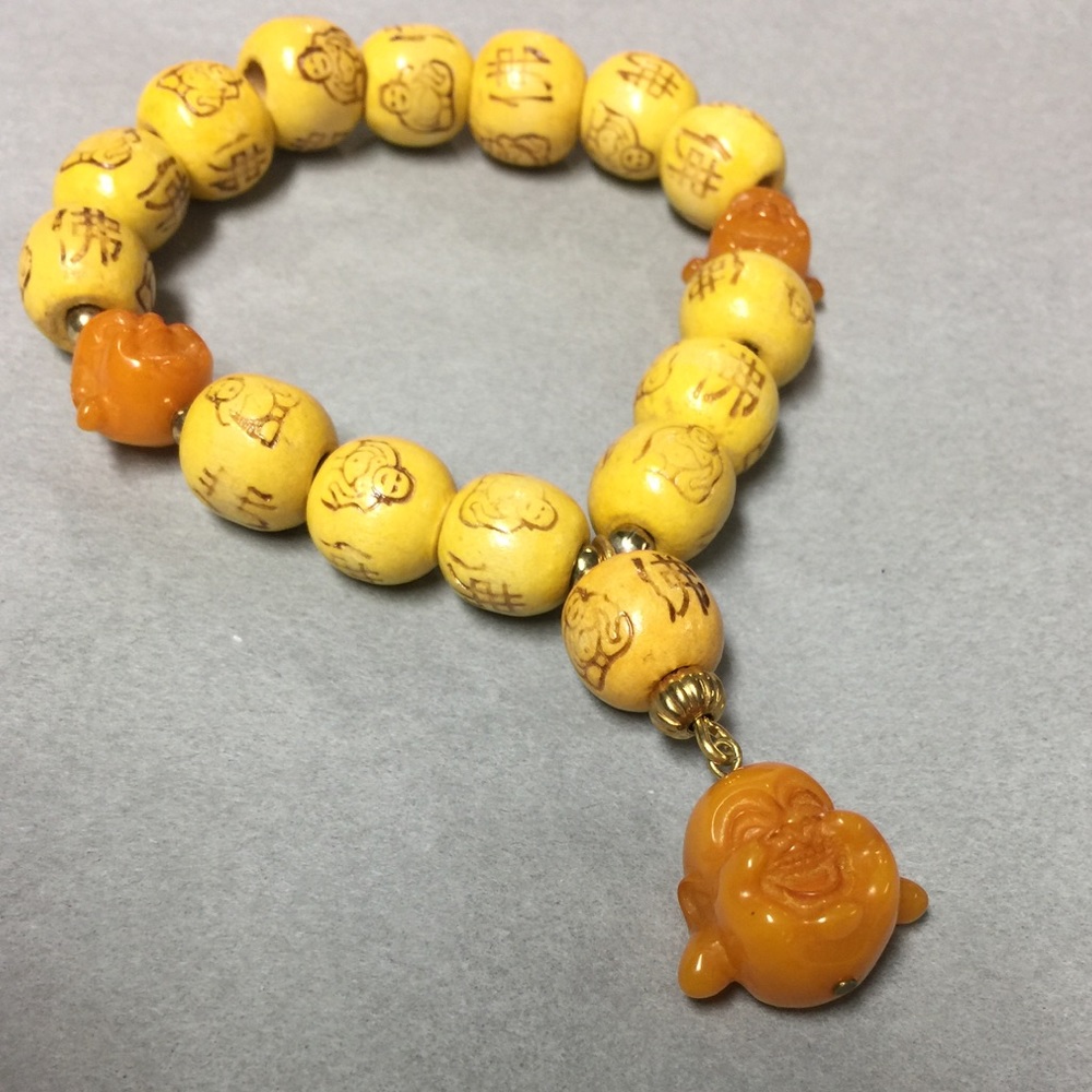 New Wooden Buddha Head Stretch Bracelet