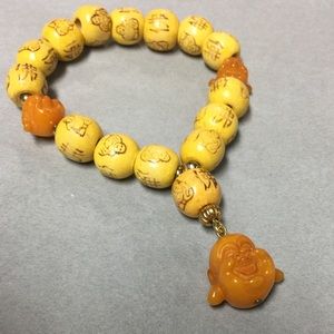 New Wooden Buddha Head Stretch Bracelet