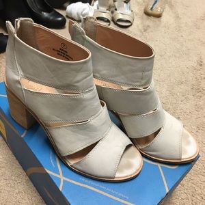 Light leather open bootie Heels