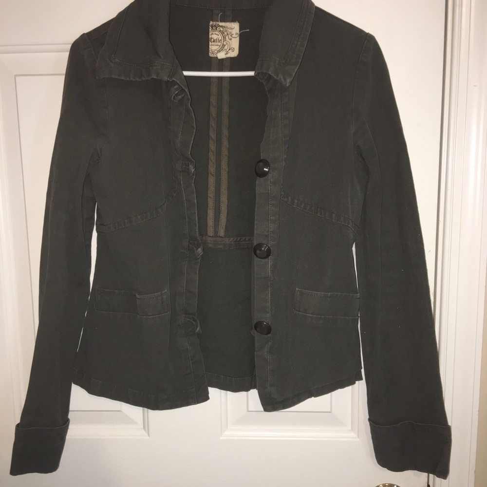 Grey distressed rock and roll jacket