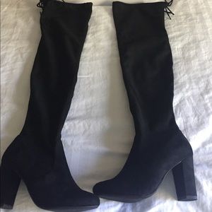 Thigh high black boots size 7 1/2 brand new