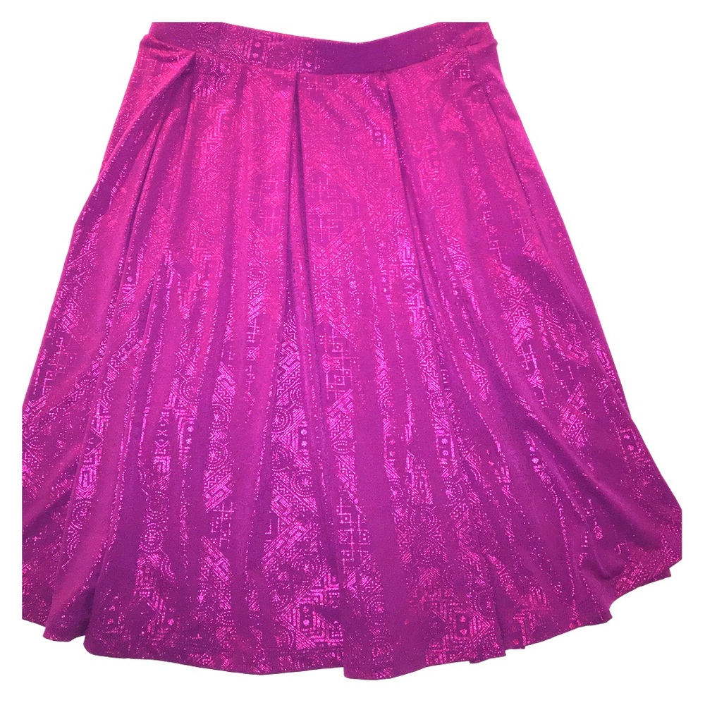 LulaRoe raspberry metallic holiday skirt small