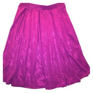 LulaRoe raspberry metallic holiday skirt small