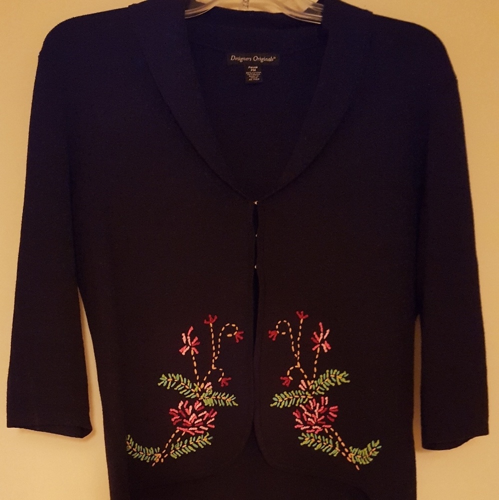 Pretty black embroidered cardigan