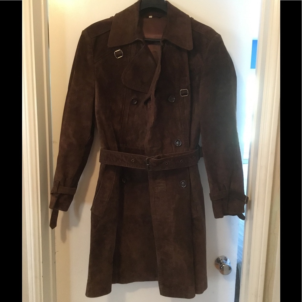 Vintage Brown Jofama Leather/Suede Trench Coat